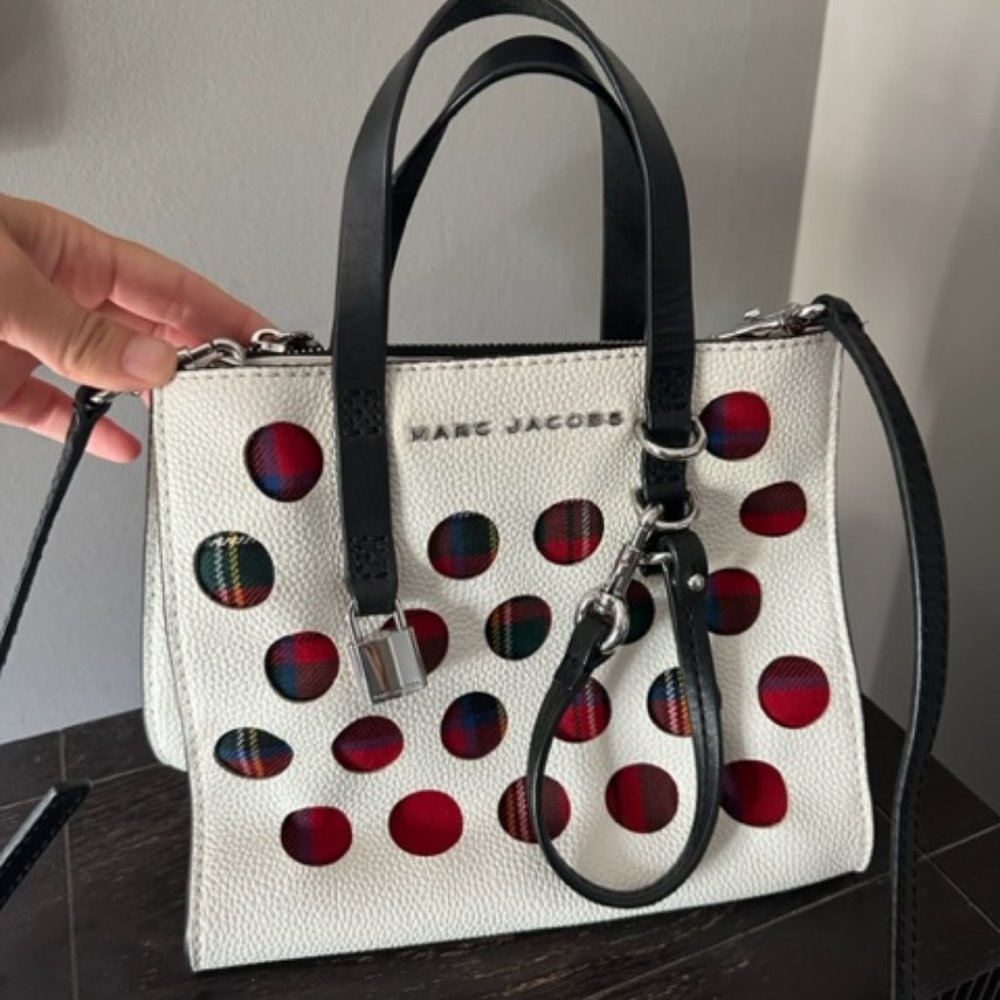 EUC MARC JACOBS The Perforated Tartan Mini Grind Bag